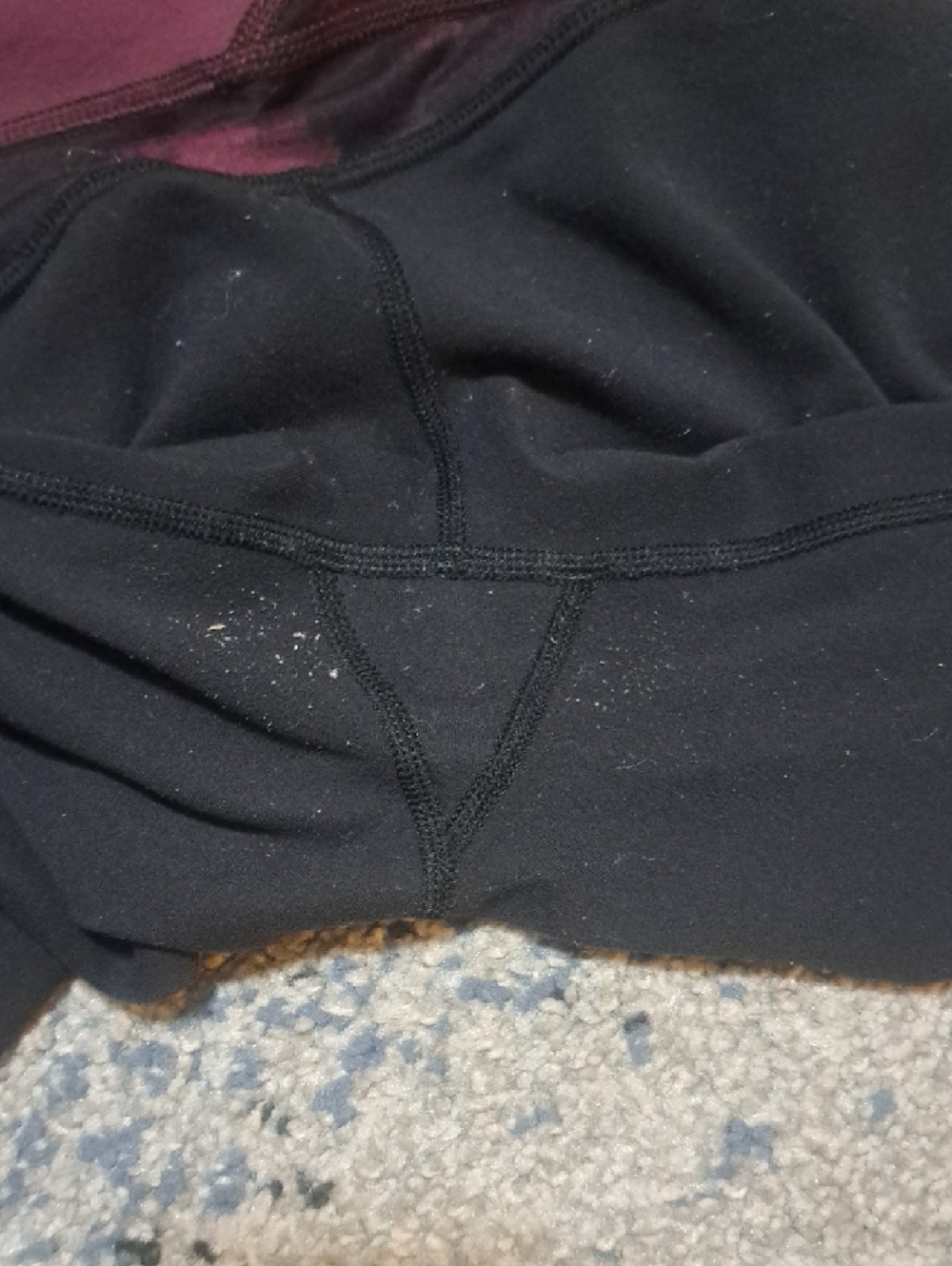 lululemon athletica Black Leggings with Deep Plum Waistband - Picture 7 of 7